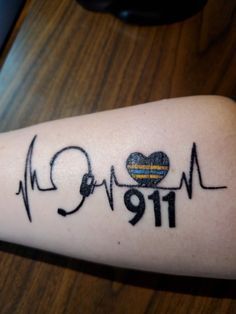 Dispatch Tattoo Ideas, Dispatcher Tattoo Ideas, Dispatcher Tattoo, Fire Tattoo, Memorial Tattoo, Memorial Tattoos, Gold Line, S Tattoo, Line Tattoos