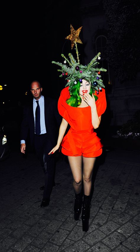 Lady Gaga Christmas London Jingle Bell Ball Christmas tree Celebrity Christmas Photos, Lady Gaga Christmas, Drag Christmas, Punk Christmas, Maximalist Christmas, Winter Wonderland Card, Jingle Bell Ball, Christmas Sweater Outfits, Ball Christmas Tree