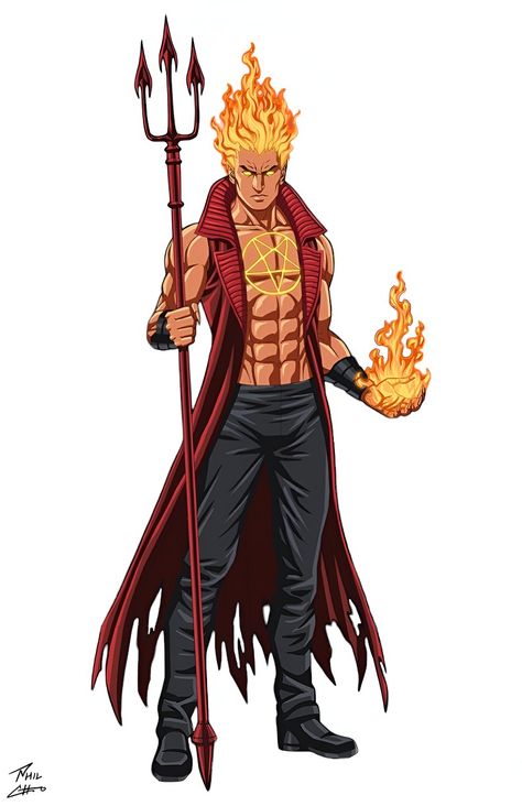 Damion_Hellstrom Phil Cho Marvel, Daimon Hellstrom, Superhero Oc, Earth 27, Mini Verse, Phil Cho, Comic Art Fans, Cosmic Art, Superhero Design