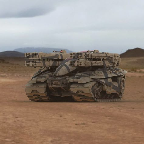 Desert Tank, James Simmons on ArtStation at https://www.artstation.com/artwork/WP1aG Scifi Tank, Space Tank, Future Tank, Sci Fi Tank, Army Tank, Military Hardware, Battle Tank, Leaving Facebook, Army Vehicles