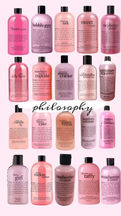 Philosophy Body Wash, Pink Philosophy, Pinkcore Aesthetic, Philosophy Shower Gel, Grunge Outfits Winter, Shower Skin Care, Body Washes, Dior Makeup, Perfume Lover