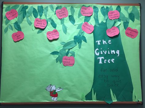 The Giving Tree Bulletin Board The Giving Tree Bulletin Board Ideas, Giving Tree Bulletin Board Ideas, The Giving Tree Bulletin Board, Giving Tree Bulletin Board, Tree Bulletin Board, Ra Programs, Bulletin Board Tree, Ra Bulletins, Ra Boards