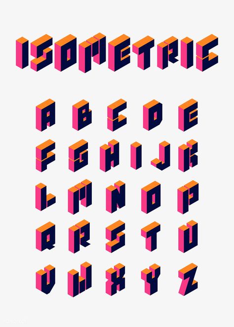 Blue isometric alphabet vector collection | premium image by rawpixel.com / te #vector #vectorart Isometric Alphabet, Alphabet Graffiti, Alfabet Font, Isometric Drawing, Isometric Art, Digital Graphic Design, Isometric Design, Hand Lettering Fonts, Graffiti Font