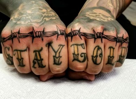 New barbed wire tattoo fillers #tattoos #knuckletattoo #tattoofiller Barb Wire Knuckle Tattoo, Barbed Wire Knuckle Tattoo, Barb Wire Finger Tattoo, Barb Wire Hand Tattoo, Barbed Wire Finger Tattoo, Barbed Wire Hand Tattoo, Traditional Knuckle Tattoos, Tattoos Barbed Wire, Traditional Barbed Wire Tattoo