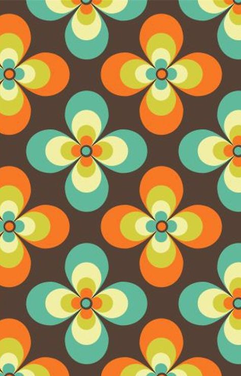 Wallpaper Floor, Retro Kunst, 70s Floral, Hippie Flowers, Motif Vintage, Vintage Hippie, Abstract Flower, Retro Wallpaper, Retro Designs