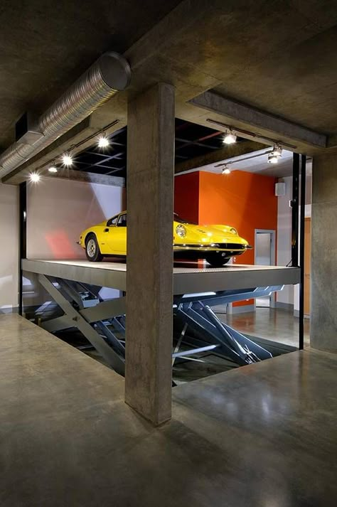 Garage. Garage Boden, Garage Lift, Underground Garage, Cool Garages, Luxury Garage, Modern Garage, Garage Gym, Parking Design, Garage Design