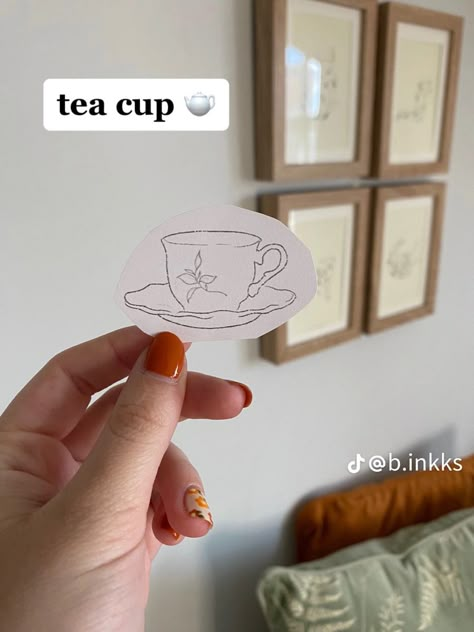 China Cup Tattoo, Yea Cup Tattoos, Teacup Tattoo Minimalist, Tea Tattoo Minimalist, Tiny Teacup Tattoo, Tea Cup Tattoos, Tea Cup Fine Line Tattoo, Tea Kettle Tattoo, Teacup Tattoo Tiny