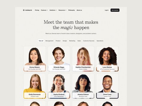 Meet our magic team — Untitled UI by Jordan Hughes® on Dribbble Team Page Web Design, Space Website, Creative Powerpoint Presentations, Team Page, About Us Page, Photo Website, Creative Powerpoint, Social Media Design Inspiration, Web Inspiration