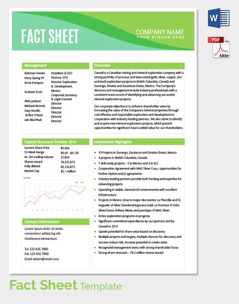 Fact Sheet Template Fact Sheet Template, Microsoft Word Free, Communications Plan, Word 2007, Lead Sheet, Sheet Template, Free Word, Word Free, List Of Jobs