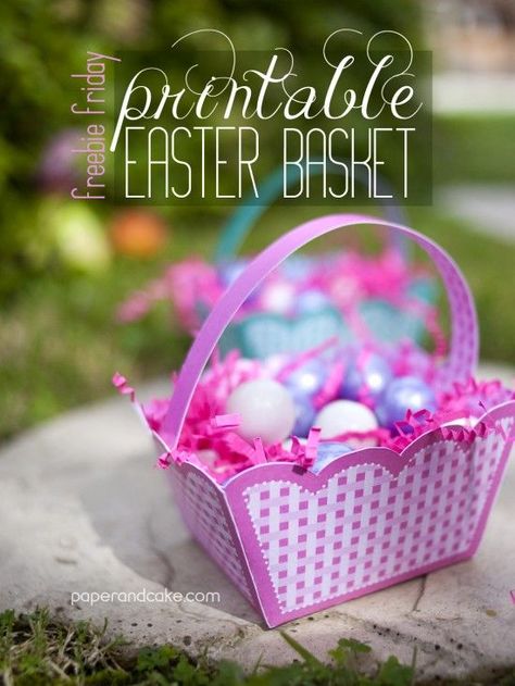 Paper and Cake | Freebie Friday: Printable Easter Basket | http://www.paperandcake.com Easter Basket Printable, Easter Basket Template, Basket Template, Personalized Party Decorations, Easter Baskets To Make, Girl Parties, Candy Easter Basket, Easter Printable, Personalized Party Decor