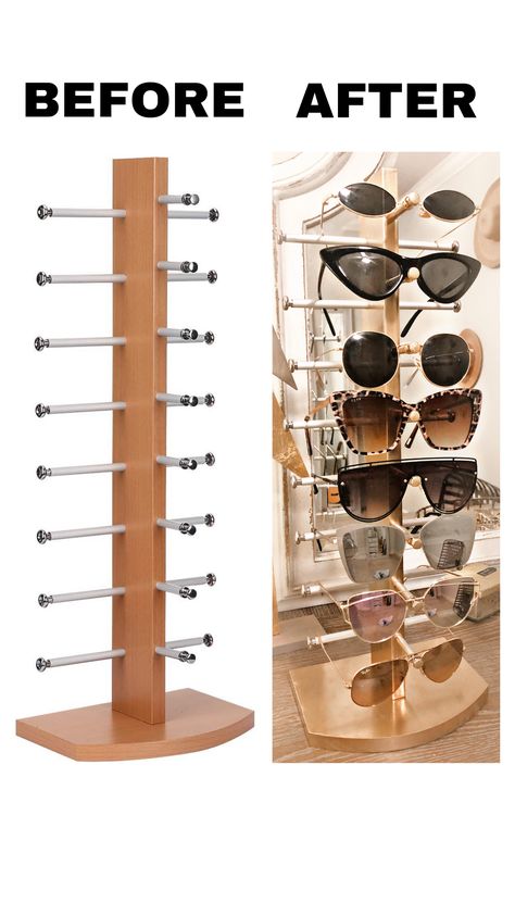 Sunglass Display Ideas Diy, Sunglasses Rack Diy, Sunglass Rack, Sunglasses Rack, Wooden Shelf Design, Diy Wooden Shelves, Paint Rack, Glasses Stand, Sunglasses Display