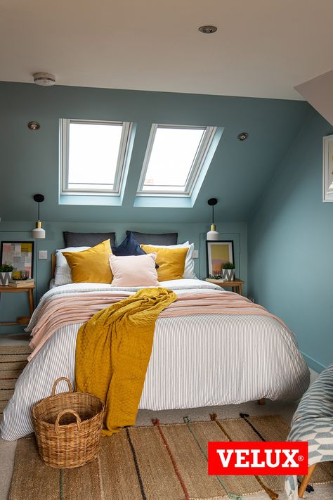 Loft Conversion Bedroom Decorating Ideas, Velux Bedroom Ideas, Converted Loft Bedroom, Loft Bedroom Colour Schemes, Velux Loft Conversion Bedroom, Loft Bedroom Decor Ideas, Dormer Loft Conversion Bedroom, Loft Extension Ideas, Attic Room Bedroom