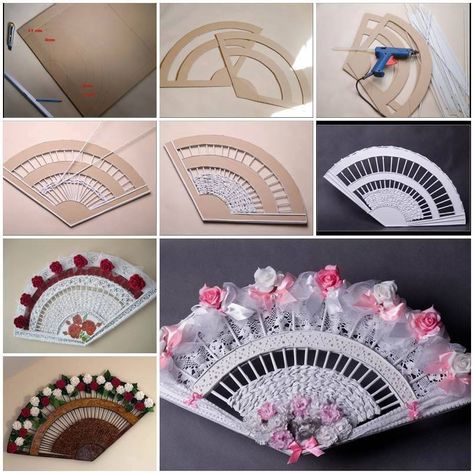 , Chinese Fan, Idee Cricut, Seni Dan Kraf, Fan Decoration, Paper Weaving, Newspaper Crafts, Old Newspaper, Deco Floral, Diy Crafts For Gifts