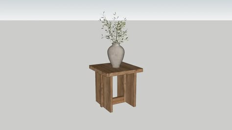 WOOD SIDE TABLE | 3D Warehouse Side Table 3d Warehouse, Japandi Lamp, Boho Side Table, Indian Table, Abstract Wall Painting, Conceptual Architecture, Wooden Side Table, Japandi Style, Sketchup Model