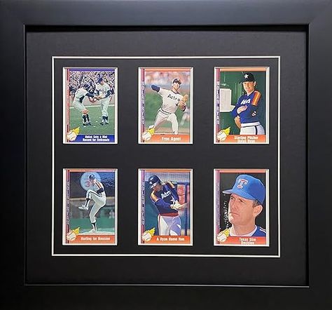 Amazon.com: Trading Card Display Frame for 6 Cards- Black (White Trim) Mat and Black Frame : Toys & Games Baseball Card Display Ideas, Baseball Card Display, Baseball Card Displays, Trading Card Display, Card Frame, Card Display, Display Picture, Baseball Card, Collectible Cards