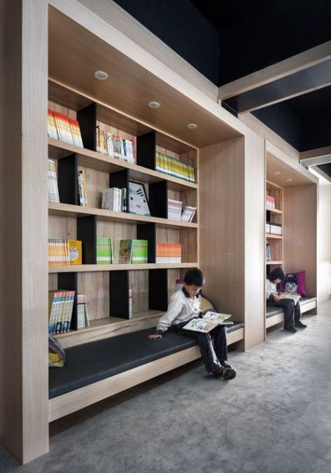 Bookstore Design, Library Cafe, Library Themes, Lobby Interior Design, Mini Library, Interior Design Presentation, Kids Library, Modern Library, Lobby Interior