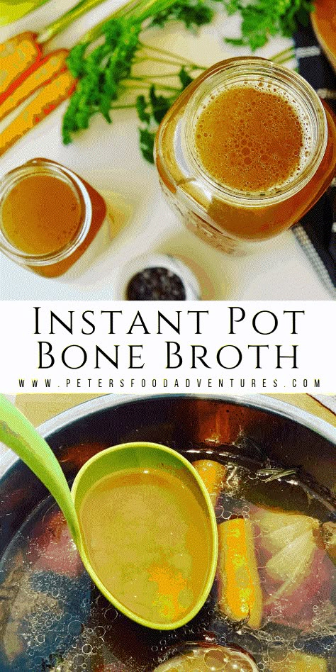 Instant Pot Bone Broth That Changed My Life! - Peter's Food Adventures Instapot Bone Broth, Instant Pot Bone Broth, Bone Broth Instant Pot, Making Bone Broth, Bone Soup, Homemade Bone Broth, Resep Cake, Bone Broth Recipe, Beef Bone Broth