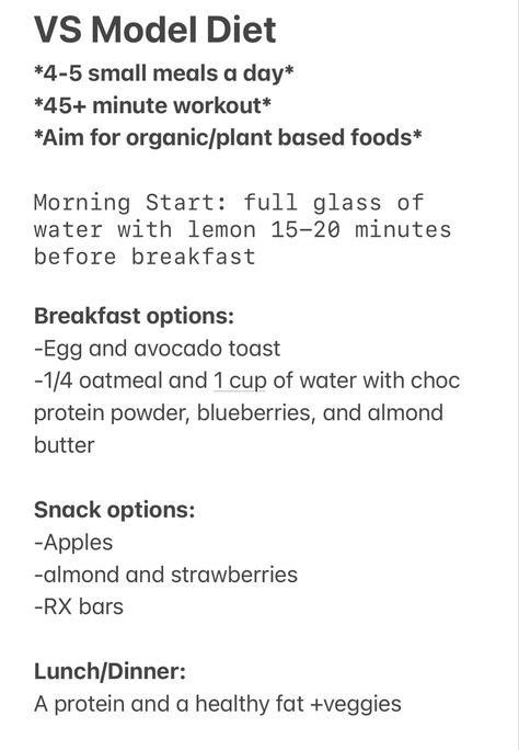 Vs Angel Meal Plan, Victorias Secret Model Diet Plan, School Diet Plan, Model Meal Plan Diets, Vs Angels Diet, Vs Angels Workout, Vs Model Meals, Vs Model Breakfast, Vs Models Workout