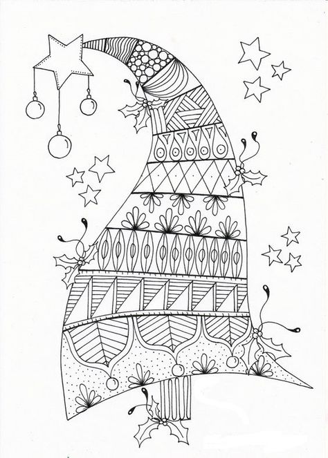 Christmas zentangle coloring page Christmas Zentangle, Zentangle Coloring Pages, Zentangle Christmas, Christmas Tree Coloring, Tree Coloring, Christmas Tree Coloring Page, Zen Doodle Patterns, Traditional Ornaments, Tree Coloring Page