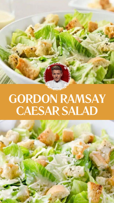 Gordon Ramsay Caesar Salad Best Ceasar Salad, Gordon Ramsay Home Cooking, Healthy Caesar Salad, Chicken Caesar Salad Recipe, Salads For Kids, Antipasto Pasta Salads, Gordon Ramsay Recipe, Salads For A Crowd, Leftover Chicken Recipes