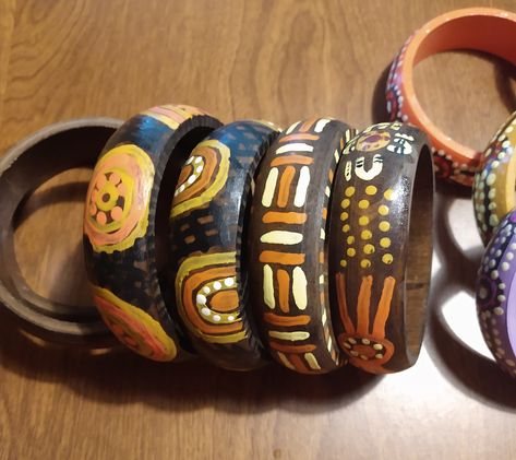 Hand Painted Bangles, Wooden Bangles Painted, Multicolor Hand Painted Bangle Jewelry, Hand Painted Bohemian Bangle Jewelry, Multicolor Hand Painted Bangle Bracelets, Bangle Stand, Wood Bangles, Wooden Bangle, Paper Jewelry