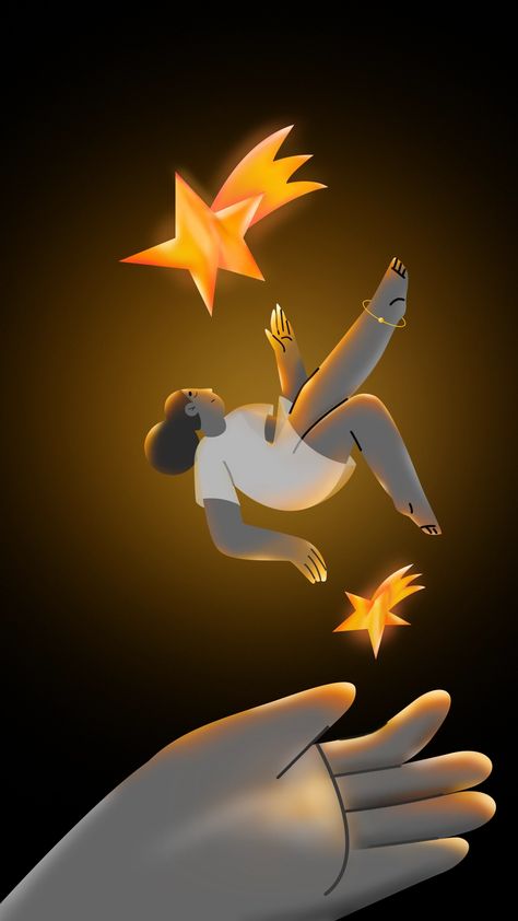 Falling star 💫 by Kseniia Meleshchuk on Dribbble Falling Star Illustration, Character Falling, Falling Illustration, Falling Animation, Fairytale House, Night Illustration, Falling Star, Star Illustration, Motion Designer