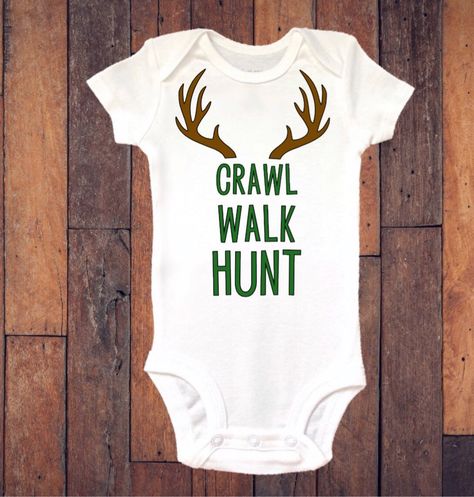 Golf Onesie, Crawl Walk Hunt, Hunting Onesie, Pig Onesie, Cricut Clothes, Funny Onesie, Funny Baby Boy, Hunting Baby, Newborn Bodysuit