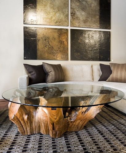 Tree trunk table