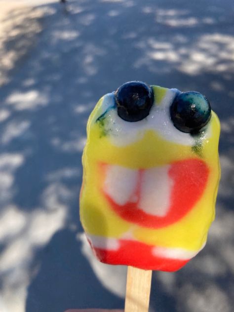 Sponge Bob Popsicle, Character Popsicles, Emo Spongebob, Spongebob Popsicle, Spongebob Ice Cream, Dog Dancing, Beach Running, Core Memory, Spongebob Square