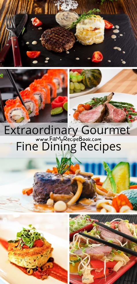 Gourmet Fine Dining, Fine Dining Appetizers, 5 Course Meal, My Recipe Book, Gourmet Dinner Recipes, Restaurant Inspired Recipes, Fancy Dinner Recipes, Fancy Dishes, Elegant Food