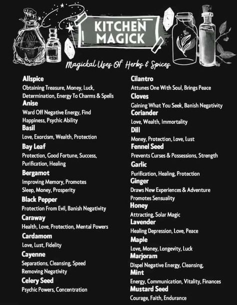 Kitchen Magick, Herbal Witch, Wicca Recipes, Kitchen Witch Recipes, Magickal Herbs, Witch Herbs, Green Witchcraft, Witch Garden, Magic Spell Book