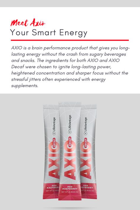 Do you want an all natural, non-GMO, lasting energy, that helps improve your mental focus? Look no further than LifeVantage Axio. Bonus, it's vegan and gluten-free. It is the perfect energy drink alternative to compliment your healthy lifestyle. #vegan #nrf2activation #nrf1activation #axioenergy #energydrink #glutenfree #nonGMO Life Vantage, Brain Juice, Energy Supplements, Mental Focus, Energy Drink, A Drink, Network Marketing, Energy Drinks, All Natural