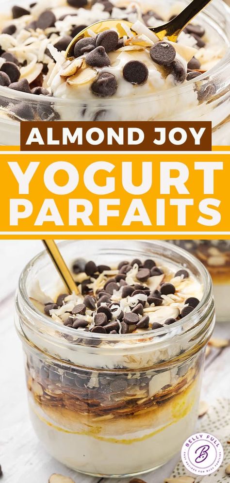 Yogurt Parfait Desserts, Yogurt Parfait Recipe Ideas, Yogurt Jars Healthy Breakfasts, Yogurt Parfait Recipe Healthy, Healthy Dessert Parfait, Fresh Fruit Yogurt Parfait, Healthy Yogurt Parfaits, Healthy Almond Joy Bars, Panera Yogurt Parfait Recipe