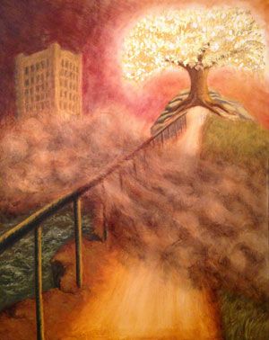 The Tree of Life by Krista Maureen Jones. Painting part of Book of Mormon Central's 2017 Art Contest Book Of Mormon Art Paintings, Church Artwork, Lds Pictures, Lds Artwork, Book Of Mormon Stories, Mormon Art, Church Pictures, Lds Art, Christian Artwork