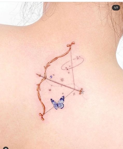 Sagittarius Tattoo Designs, Sagittarius Tattoo, Arrow Tattoo Design, Korean Tattoos, Arrow Tattoo, Arrow Tattoos, Back Tattoo Women, Spine Tattoos, Female Tattoo