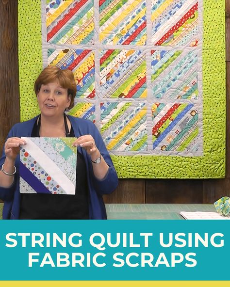 String Quilt Using Fabric Scraps With Jenny Doan Strip Quilt Patterns, Using Fabric Scraps, Beginner Quilting, Strip Quilt, Diy Plaster, String Quilt, Missouri Star Quilt Company, Butterfly Quilt, Scrappy Quilt Patterns