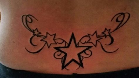 Star Lower Back Tattoos, Grunge Tats, Lower Back Tat, Wheat Tattoo, Tramp Stamps, Lower Back Tattoo, Tattoos To Cover Scars, Sharpie Tattoos, Hip Tattoos Women