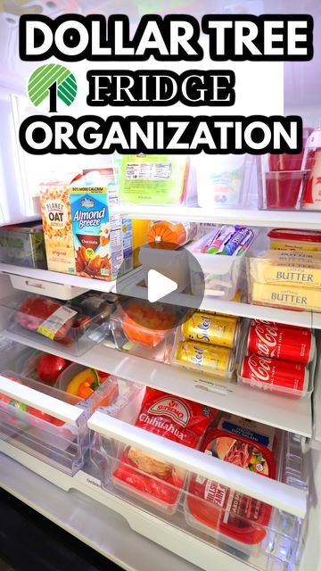 Organize A Refrigerator, Home Food Storage, Organizing The Refrigerator, Organization For Refrigerator, Dollar Store Refrigerator Organization, Best Refrigerator Organization, Fridge Organization Dollar Tree, Fridge Storage Ideas Space Saving, Refrigerator Organizer Ideas