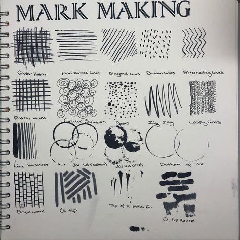 Gcse Mark Making Page, Expressive Mark Making, Art Mark Making Ideas, Markmaking Art Gcse, Shweshwe Patterns, Mark Making Ideas, Mark Making Art, Participatory Art, Textiles Sketchbook