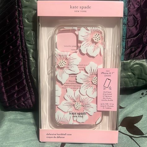 Kate Spade New York Protective Hardshell Case For Iphone 12 & Iphone 12 Pro - Hollyhock Floral Clear/Cream With Stones **** Brand New Never Been Used**** Casetify Flower Case, Iphone Cases Flowers, Phone Cases Kate Spade, Kate Spade Phone Case, Phone Store, Luxury Iphone Cases, Branded Phone Cases, Technology Accessories, Floral Iphone Case