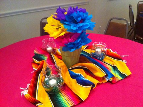 table decorations for parties ideas | few quick ideas to add more mexican flare to your table/party : Mexican Centerpiece, Mexican Theme Party Decorations, Mexican Baby Shower, Mexican Birthday Parties, Mexican Party Decorations, Mexican Fiesta Party, Fiesta Birthday Party, Mexican Birthday, Fiesta Theme Party