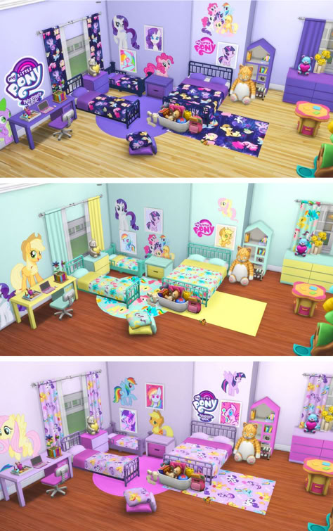 If you love everything MLP then your Sims need to as well. And this custom bedroom set is perfect for every type of sim, from toddler to elder and everything inbetween. And if you need more MLP stuff then peep the attached link for a full CC list. Ultimate Collection Sims 4, The Sims 4 Cc Bluey, Sims 4 Sonic Cc, Cute Sims 4 Cc Furniture, Mlp Sims 4, Mlp Cc Sims 4, Sims 4 Toy Story Cc, Sims 4 Cc Kidcore, My Little Pony Sims 4 Cc