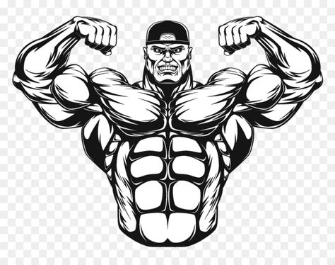 Body Builder Tattoo Design, Body Builder Drawing Reference, Body Builder Wallpaper Art, Body Building Logo, Body Builder Drawing, Body Builder Wallpaper, Bodybuilder Cartoon, Body Builder Art, Fitness Drawing