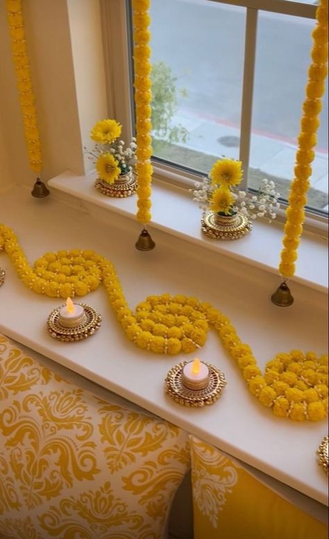 Photography idea added a new photo. - Photography idea Front Door Diwali Decor, Diwali Desk Decor Ideas Office Cubicle, Diwali Decoration Ideas Home Flower, Simple Golu Ideas, Home Decor For Pooja, Simple Diwali Home Decor Ideas, Simple Puja Decoration At Home, Haldi Setup Decor On Terrace, Office Bay Decoration Ideas For Diwali