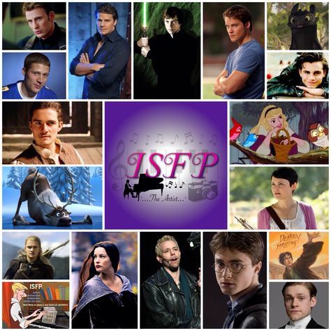 ISFP collage of fictional characters :)  (Not all-inclusive, obviously) :) Isfp Fictional Characters, Isfp Character, 16 Personalities Isfp, Isfp Characters In Movies, Isfp And Esfj Relationship, Isfp Infj Compatibility, Mbti Functions, Math Major, Introverted Sensing