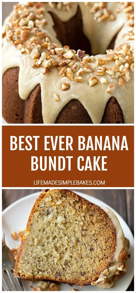 Banana Bread Bundt Cake, Banana Bread Bundt, Banana Bundt Cake, Banana Bundt, Banana Bread Cake, Bundt Cake Recipes, Bundt Cake Recipe, Banana Cake Recipe, Butter Icing