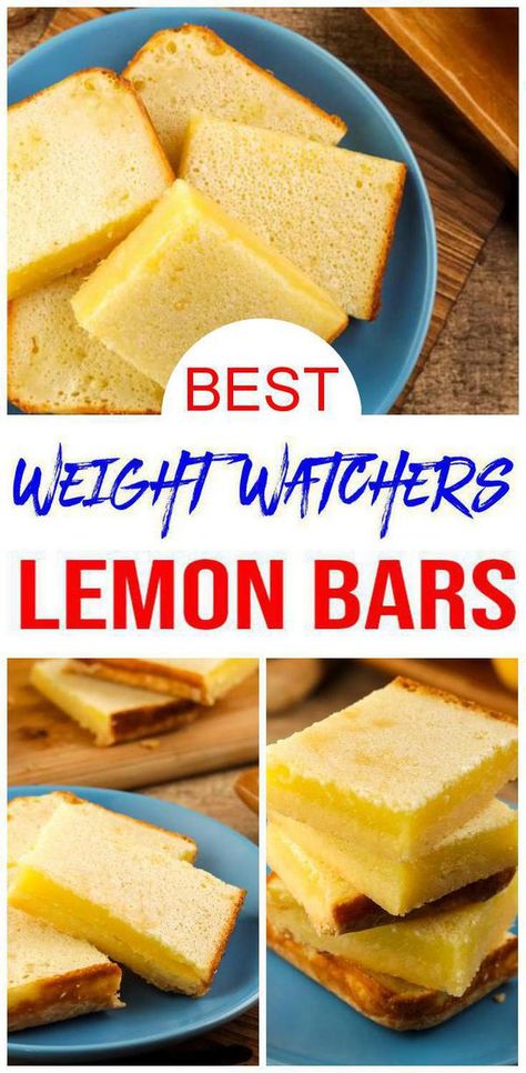 BEST Weight Watchers Lemon Bars Recipe! Simple Ingredient lemon bars are a great small sweet treat, snack, breakfast or Weight Watchers desserts! Satisfy a sweet craving with a low Smartpoint lemon bar. Low calorie skinny Weight Watchers mini lemon bars  #ww #smartpoint #lemon Ww Snacks 2023, Ww 3 Ingredient Lemon Cake, Ww Lemon Bars, 3 Ingredient Weight Watchers Lemon Cake, Ww Lemon Truffles, Ww Lemon Dessert, Ww Lemon Cheesecake, Noom Desserts Yellow, Weight Watchers Lemon Truffles