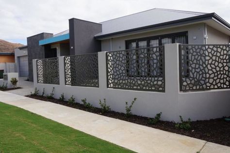 Compound Wall Design Ideas, Fancy Fence, Building Cladding, Compound Wall Design, Decorative Garden Fencing, Wall Design Ideas, Building An Addition, Entry Gate, Laser Cut Screens