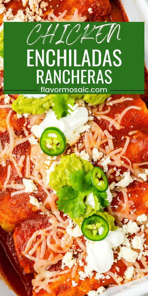 This chicken enchiladas rancheras recipe is an authentic Mexican recipe that combines savory flavors and traditional ingredients. It is likely to become one of your favorite Mexican Food Dishes, as well as Enchiladas Recipes! The homemade rancheras sauce is the star of the show in these authentic enchiladas. Click through to the blog for all the details! Enchiladas Rancheras Sauce, Authentic Cheese Enchiladas, Enchiladas Rancheras, Authentic Chicken Enchiladas, Authentic Enchilada Recipe, Healthy Baked Chicken Breast, Best Enchiladas, Mexican Food Dishes, Fall Comfort Food