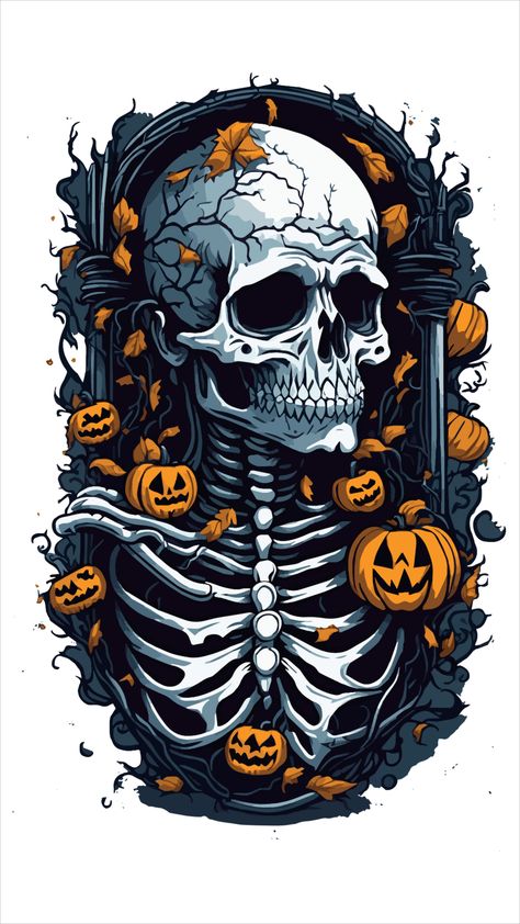 apparel, art, background, black, clothes, clothing, design, fashion, graphic, grunge, halloween, horror, illustration, poster, print, retro, rib cage, ribs, ribs vector, shirt, skelton, skull, style, t shirt, tee, template, textile, vector, vintage Skull Artwork Illustrations, Horror Illustration, Nightmare Before Christmas Drawings, Realistic Tattoo Sleeve, Image Halloween, Flat Background, Halloween Scarecrow, Japan Tattoo Design, Skull Style